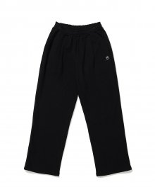 WIDE ONE TUCK SWEAT PANTS BLACK