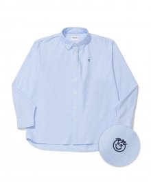 OVERFIT SMILE LOGO OXFORD SHIRT BLUE