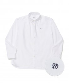 OVERFIT SMILE LOGO OXFORD SHIRT WHITE