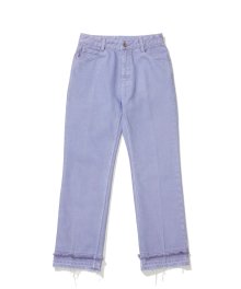 (W) SEMI BOOTSCUT DAMAGE DYEING PANTS PUPPLE