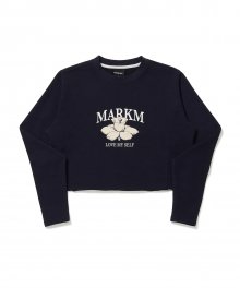 (W) CROP CUTTING T-SHIRTS NAVY