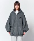 OVERSIZED MOTION LOGO HOODIE ZIP-UP Charcoal