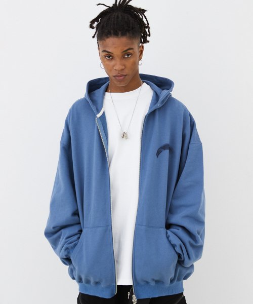 Blue hoodie zip up discount