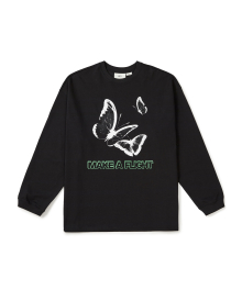 BUTTERFLY OVER LONG SLEEVE T-SHIRT Black