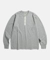 Vintage Long Sleeve Henley Shirt Grey