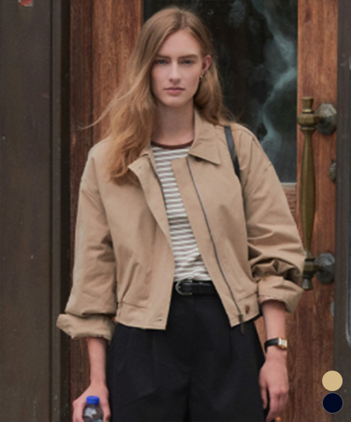 Button up bizo blouson_2color