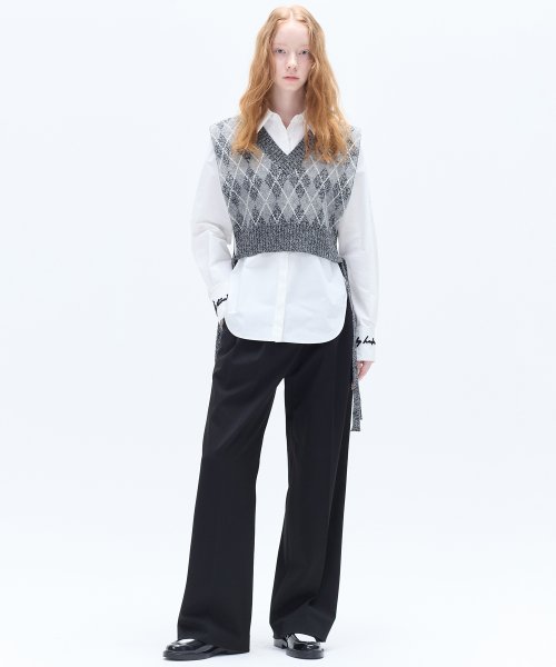 ARGYLE V-NECK VEST_GREY