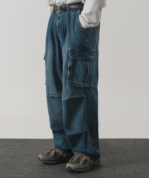 ONE TUCK ESSENTIAL PARACHUTE PANTS_INDIGO