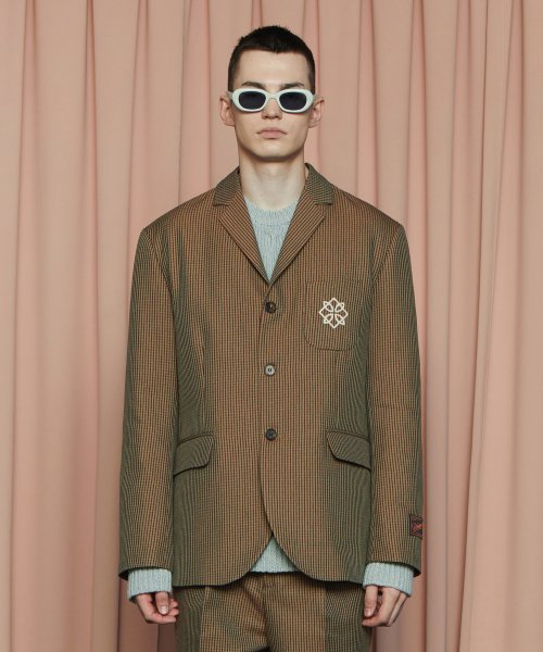 Клетчатый жакет с логотипом / Brown & Green