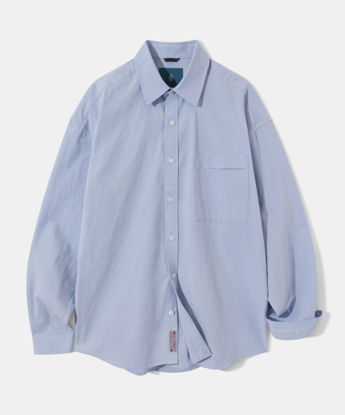 Unrelenting Cut Pocket Semi Oversized Fit Shirt S131 - Sky Blue