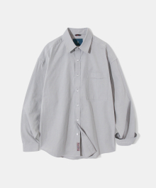 Unrelenting Cut Pocket Semi Oversized Fit Shirt S131 - Light Gray