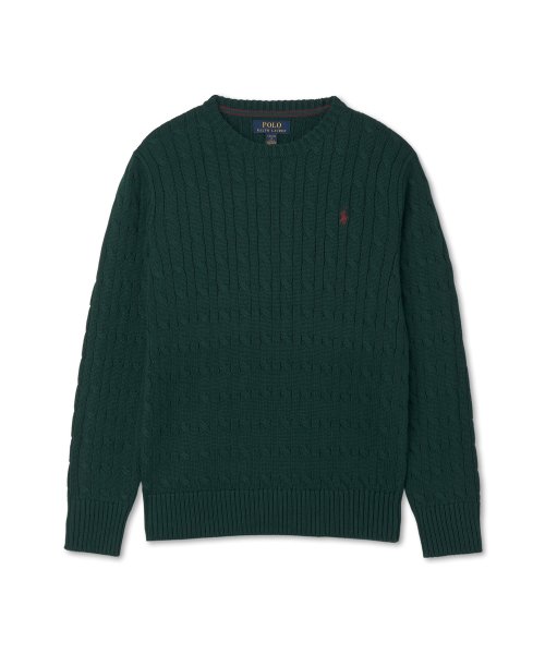 폴로 랄프 로렌 칠드런(POLO RALPH LAUREN CHILDREN) 남아 8-18세 케이블 니트 코튼 스웨터 - 그린 - 사이즈 & 후기 | 무신사