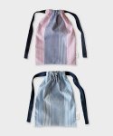 언폴드(UNFOLD) Stripe string pouch (Blue_Pink SET)