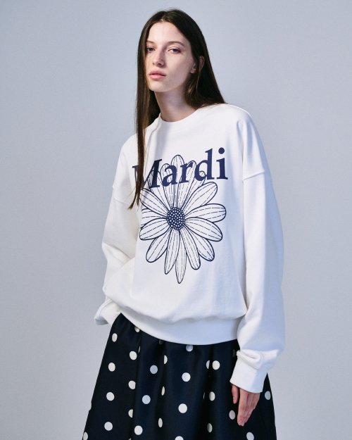 MUSINSA | MARDI MERCREDI SWEATSHIRT FLOWERMARDI_WHITE NAVY