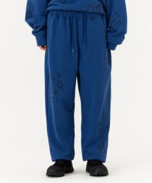 MG COLLAGE GRAPHIC SWEAT JOGGER PANT - BLUE