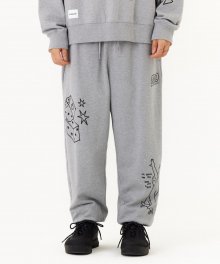 MG COLLAGE GRAPHIC SWEAT JOGGER PANT - M/GREY
