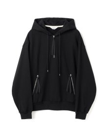 half zip up hoodie black