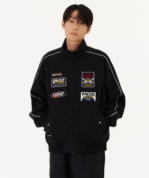 [MARK GONZALES]★24FW★韓国人気★MG RACING JACKET 마크곤잘레스(MARK GONZALES) MG RACING JACKET - BLACK