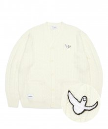 ANGEL WAPPEN CABLE CARDIGAN - IVORY