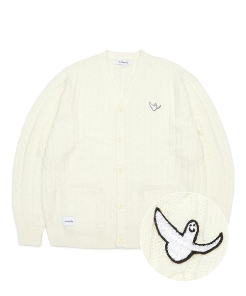 마크곤잘레스(MARK GONZALES) ANGEL WAPPEN CABLE CARDIGAN
