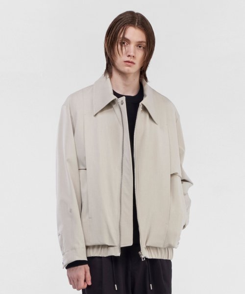 Куртка с воротником и складками Beige