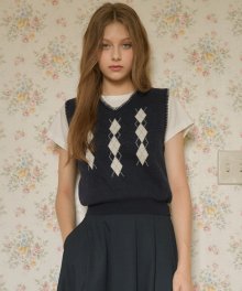 KN4236 Eze argyle vest_Navy