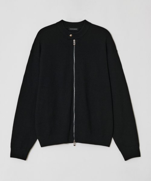 MUSINSA MAISON MINED DISPER BIKER CARDIGAN BLACK