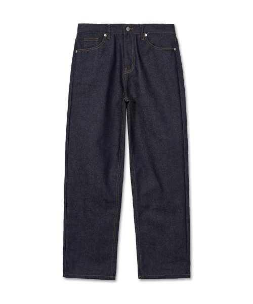 MUSINSA | WEST GRAND BOULEVARD Semi-wide raw denim pants INDIGO