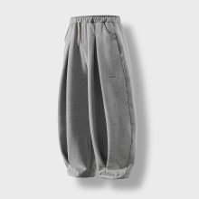 Valley Tuck Sweat Balloon Pants - Melange Grey