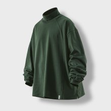 Oval Incision Turtle Neck Long Sleeve - Green