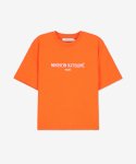 메종 키츠네(MAISON KITSUNE) 로고 크롭 반소매 티셔츠 - 오렌지 / KW00121KJ0035P851