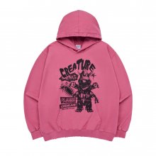 CYL4AS CREATURE DESTROYED HOODIE DARK PINK