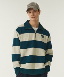 STRIPE COLLAR SWEATSHIRTS [3 COLOR]