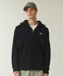 COLOR BLOCK HALF ZIP-UP KNIT [3 COLOR]