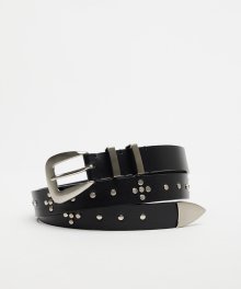 Stud Western Leather Belt (W) - Black