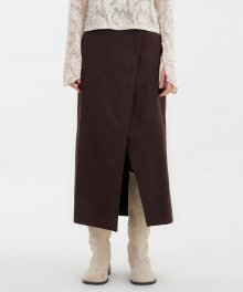 Wrap Maxi Skirt - Brown