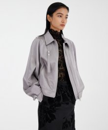 Zipped Blouson Jacket - Silver