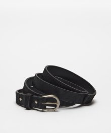 Long Leather Belt (M) - Black Calf Hair