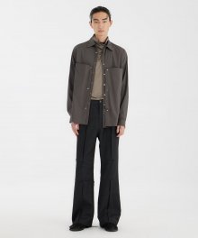 Cut-Off Flared Pants - Charcoal Grey