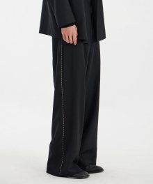 Low Waist Wide Trousers - Black