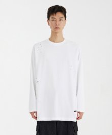 Damaged L/S T-Shirt - White