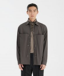 Hidden Panel Shirt - Charcoal Grey