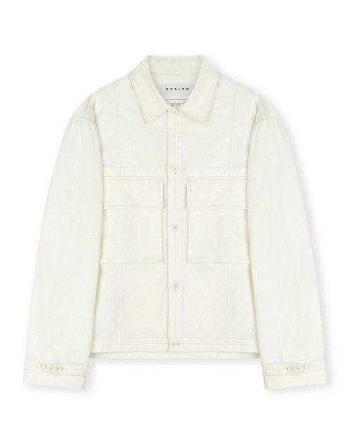 MILITARY BIG POCKET COTTON JACKET CREAM