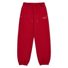 BASIC LOGO RIVET WARM PANTS RED
