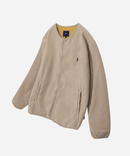 MUSINSA YALE HERITAGE DAN COLLARLESS FLEECE JACKET OATMEAL