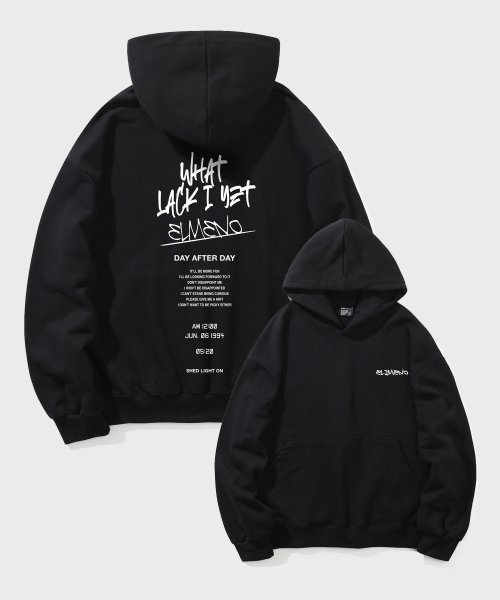 MUSINSA | ELIMENO EL Street Artwork Overfit Hooded Sweatshirt Black