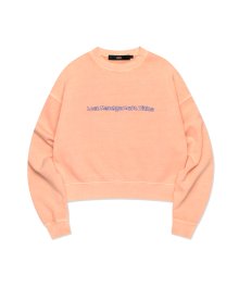 WM OVERDYED FN DOODLE CROPPED SWEATSHIRT coral pink