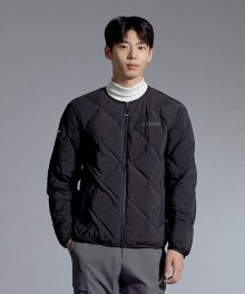 남성 디하스 U넥 튜브 구스다운 경량패딩 (BLACK)