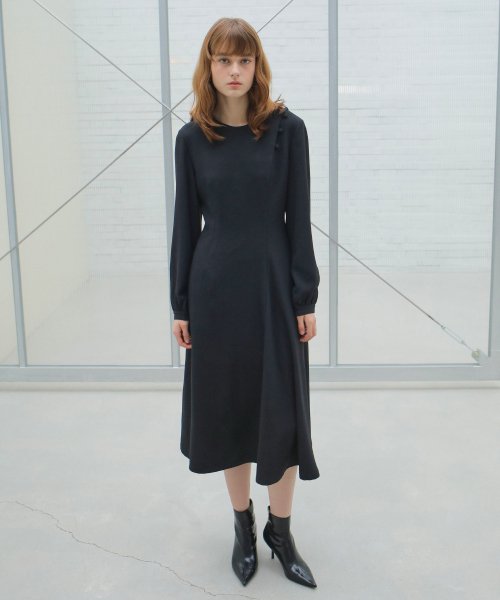 Black store button dress