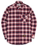 언더에어(UNDERAIR) Basic Flannel Shirts - Navy/Red